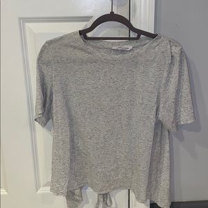 Grey Tee with Open Back